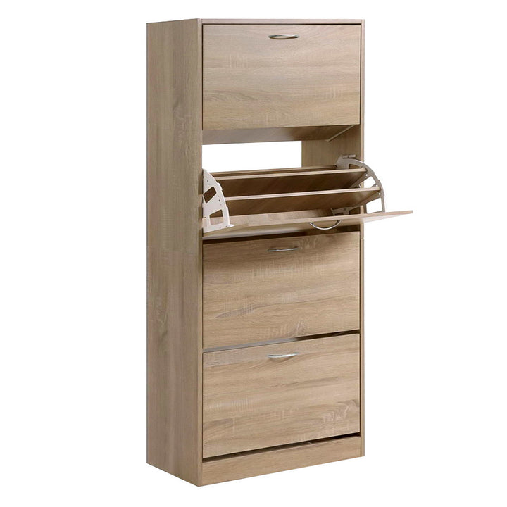 Artiss Shoe Rack Cabinet 60 Pairs 4 Doors - Wood