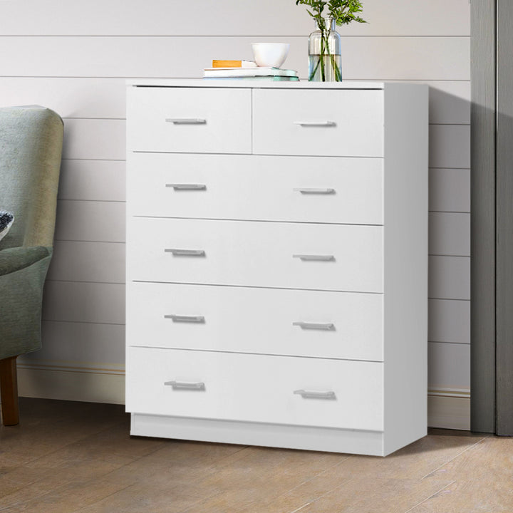 Artiss 6 Chest of Drawers - ANDES White