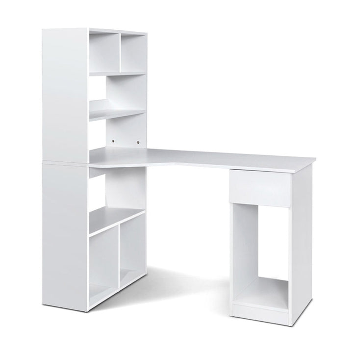 Artiss Computer Desk Bookshelf Drawer Cabinet White 120CM