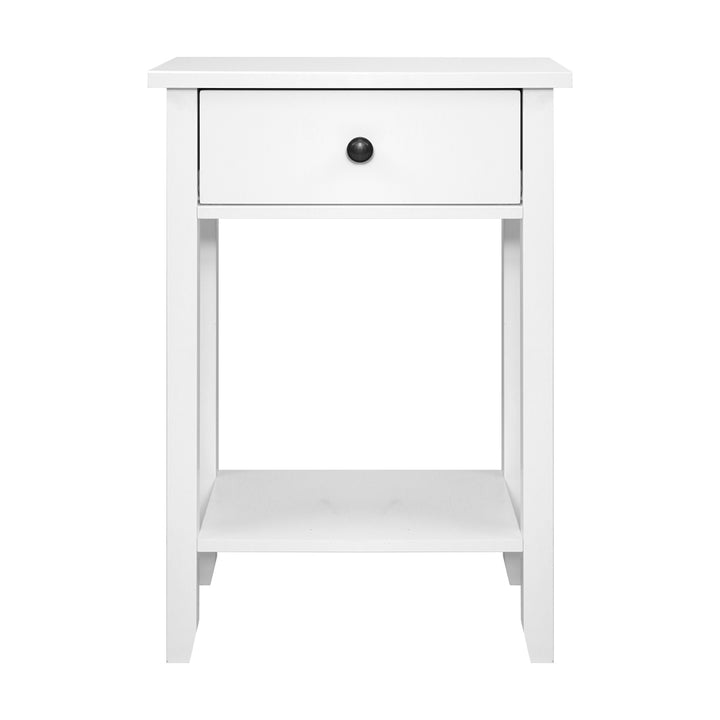 Artiss Bedside Table 1 Drawer with Shelf - BOWIE White