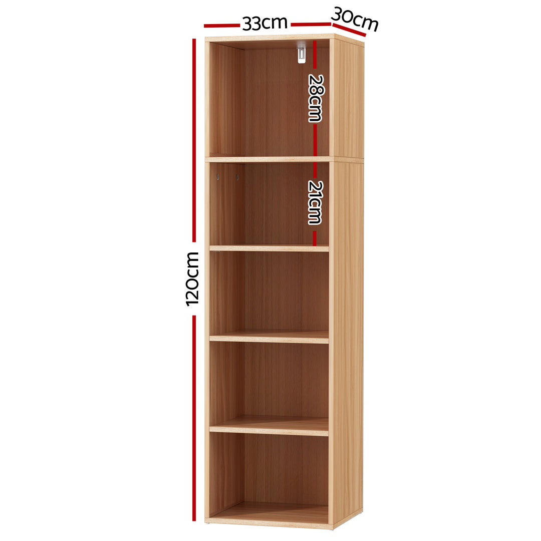 Artiss Bookshelf 5 Tiers MILO Pine