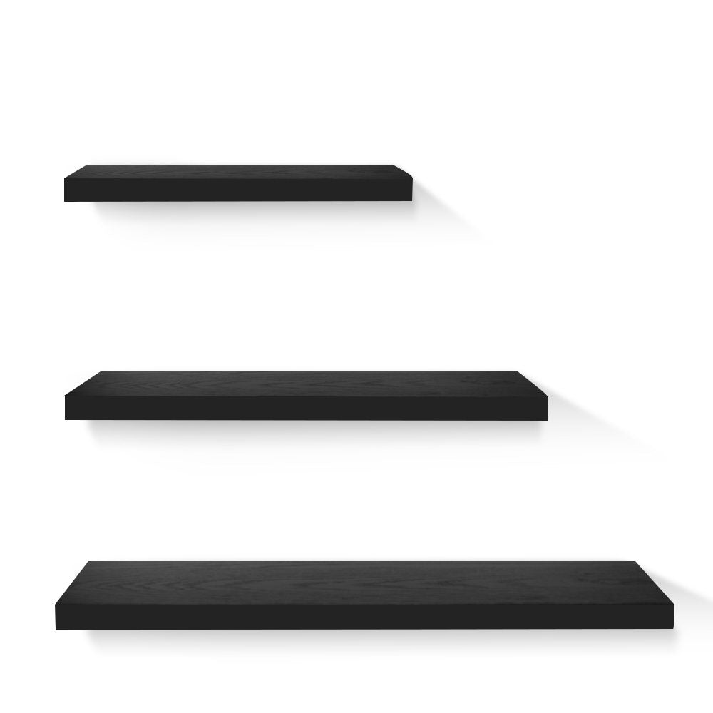 Artiss Floating Wall Shelf Set of 3 Black