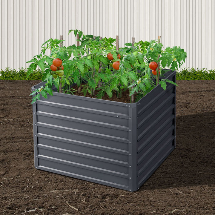 Green Fingers 2x Garden Bed 100x100x77cm Planter Box Raised Container Galvanised