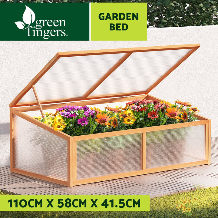 Green Fingers Garden Bed 110x58x42cm Wooden Planter Box Raised Container Growing