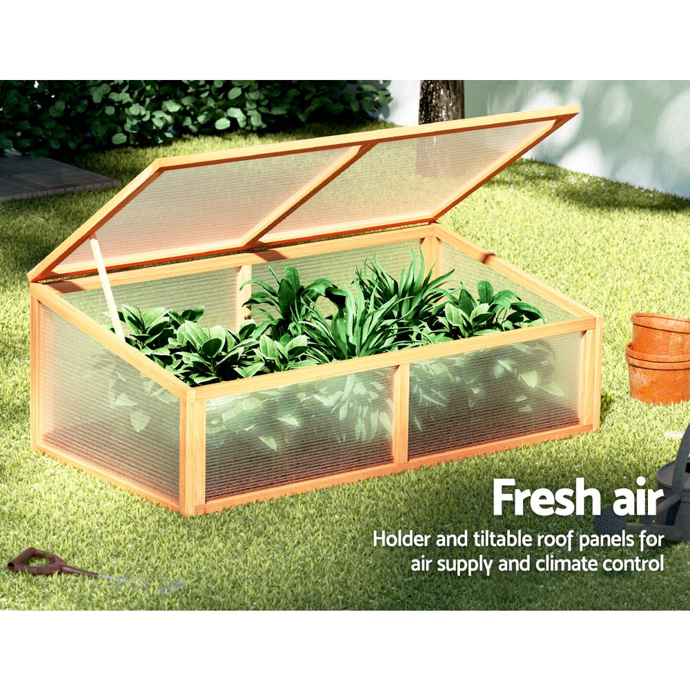 Green Fingers Garden Bed 110x58x42cm Wooden Planter Box Raised Container Growing