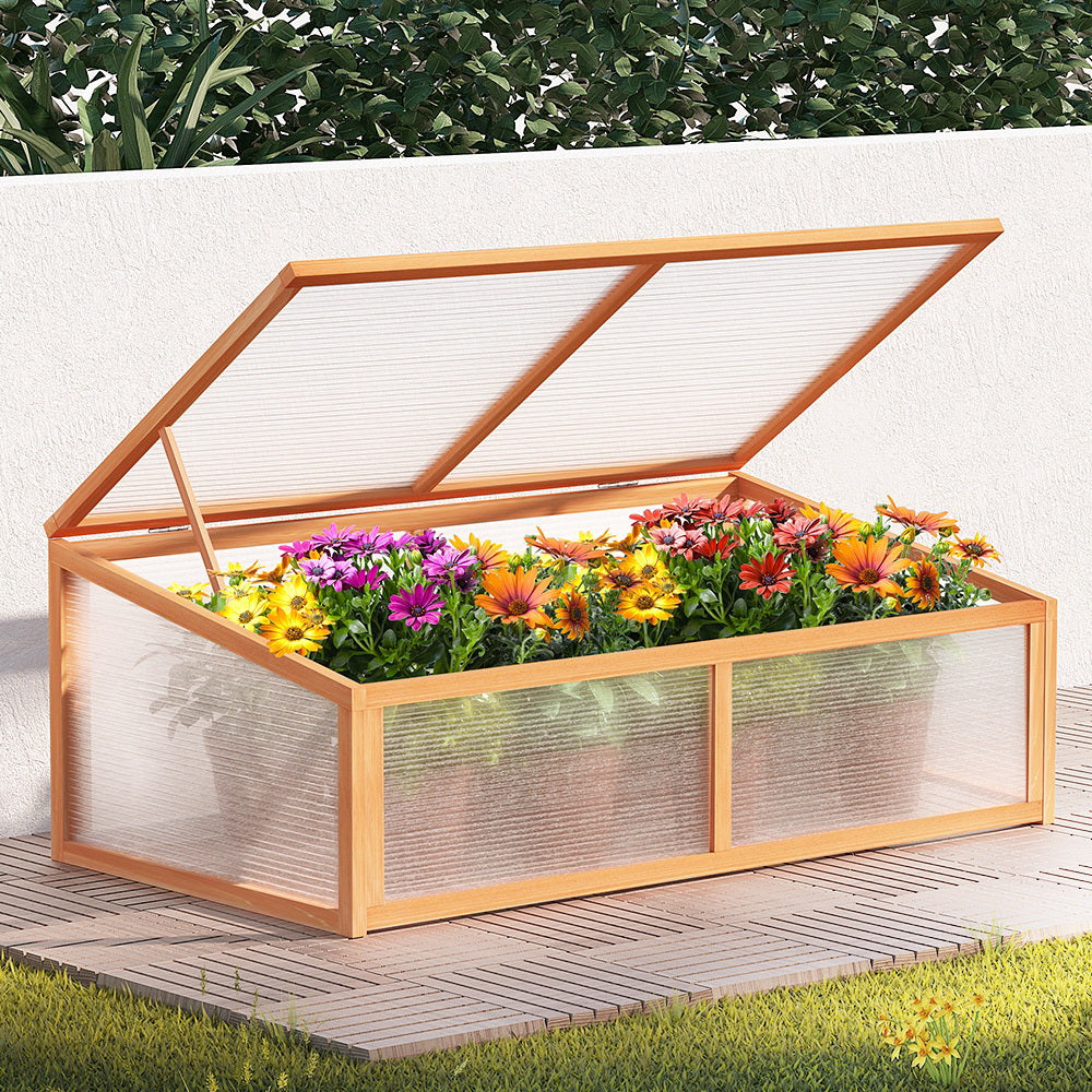 Green Fingers Garden Bed 110x58x42cm Wooden Planter Box Raised Container Growing