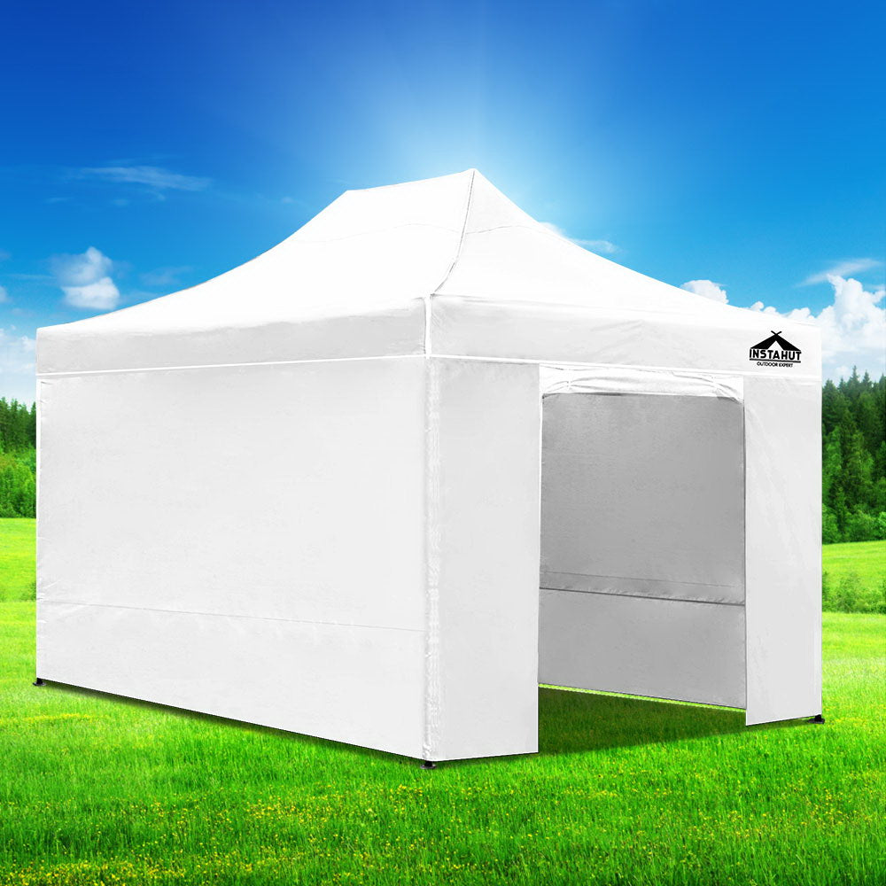 Instahut Gazebo 3x4.5 Pop Up Marquee Folding Tent Wedding Gazebos Camping Outdoor Shade Canopy White