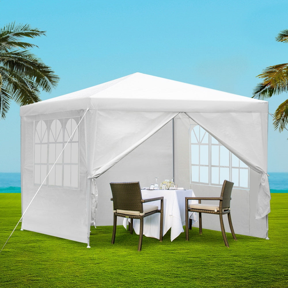 Instahut Gazebo 3x3m Marquee Wedding Party Tent Outdoor Camping Side Wall Canopy Window Panel White