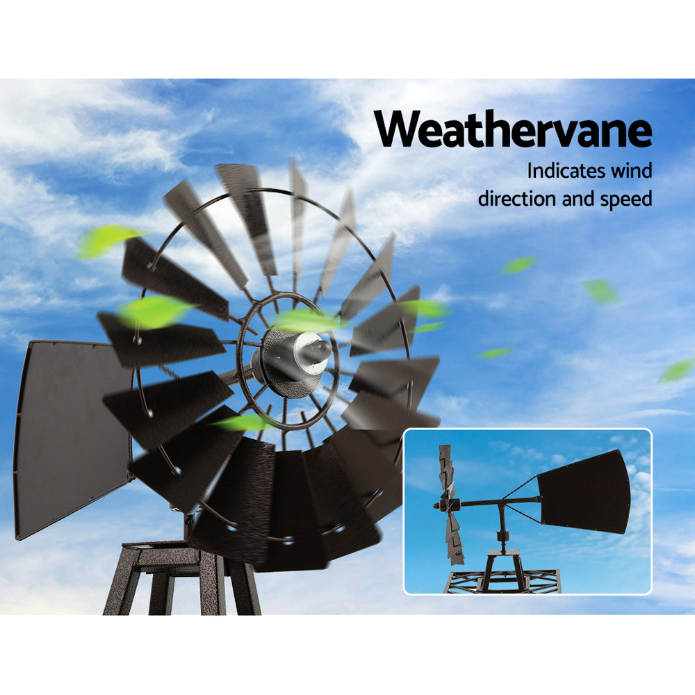 Garden Windmill 120cm Metal Ornaments Outdoor Decor Ornamental Wind Mill