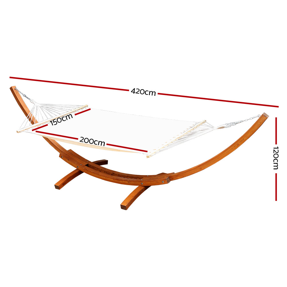 Gardeon Hammock Bed Outdoor Camping Garden Timber Hammock with Stand