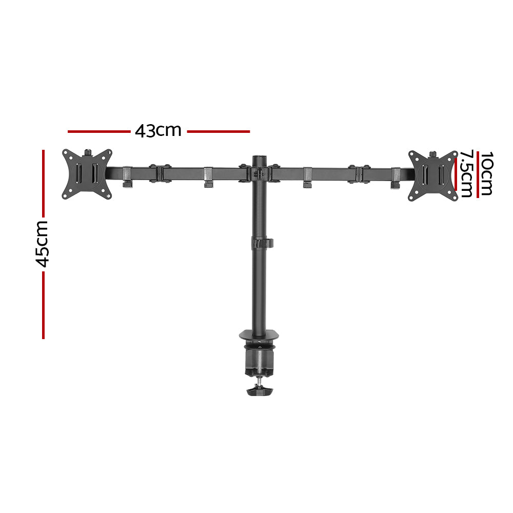 Artiss Monitor Arm Dual Desk Mount Screen Bracket Holder