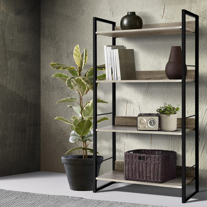 Artiss Bookshelf 4 Tiers - NOE Black and Oak