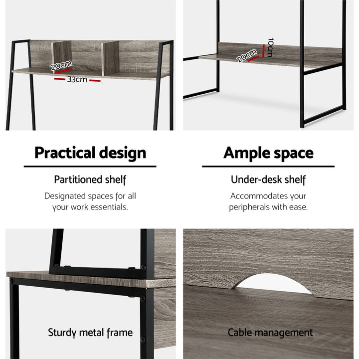 Artiss Computer Desk Bookshelf Storage Grey 100CM