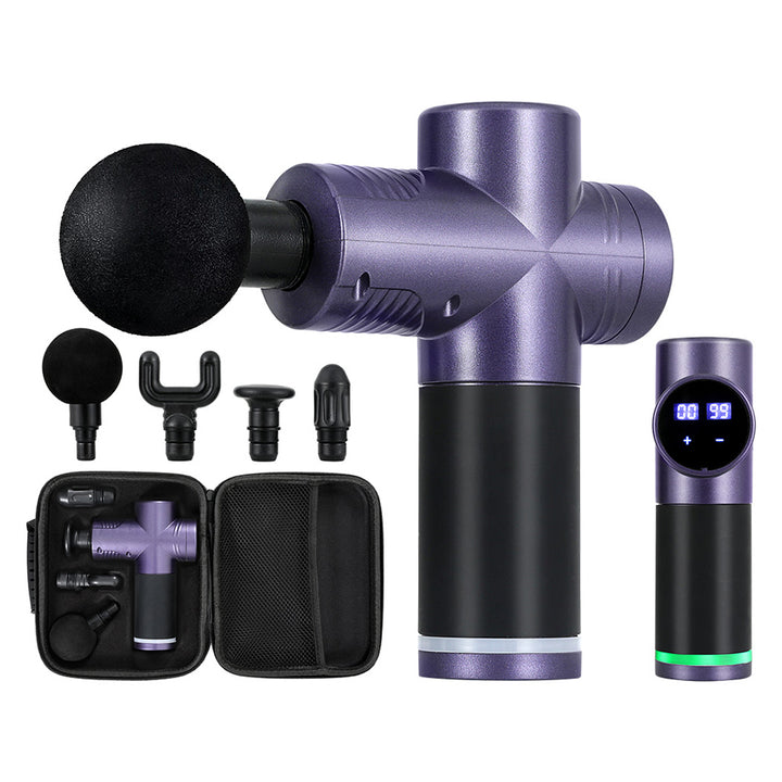 Everfit 30 Speed Massage Gun 4 Heads Vibration Muscle Massager Chargeable Purple