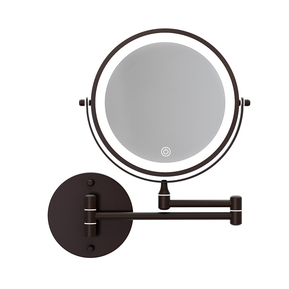 Embellir Extendable Makeup Mirror 10X Magnifying Double-Sided Bathroom Brown