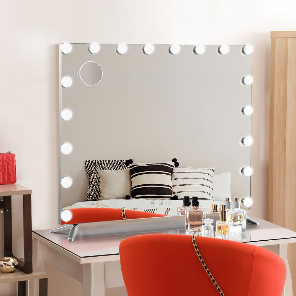 80x65cm Embellir Makeup Mirror Hollywood Vanity with LED Light Silver Legs