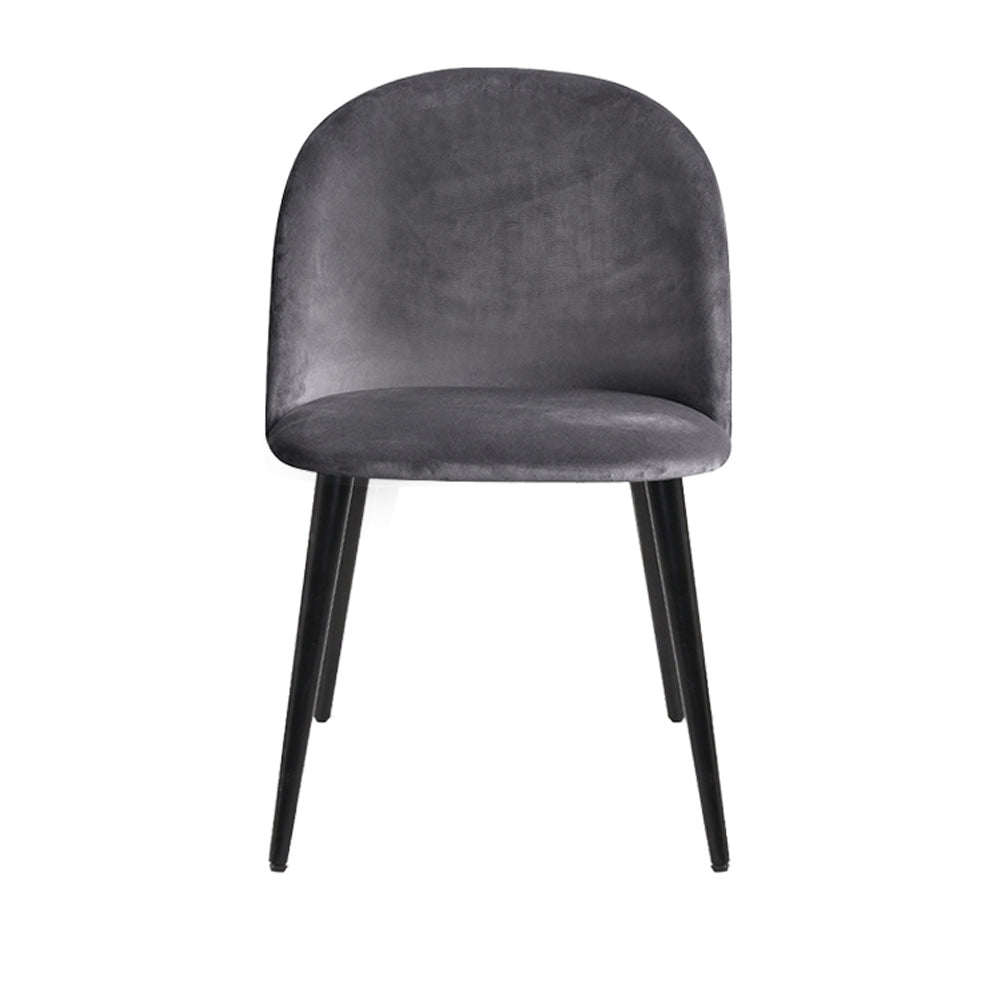 Artiss Dining Chairs Set of 2 Velvet Solid Curved Dark Grey