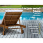 Gardeon Sun Lounge Wooden Lounger Outdoor Furniture Day Bed Wheels Patio White