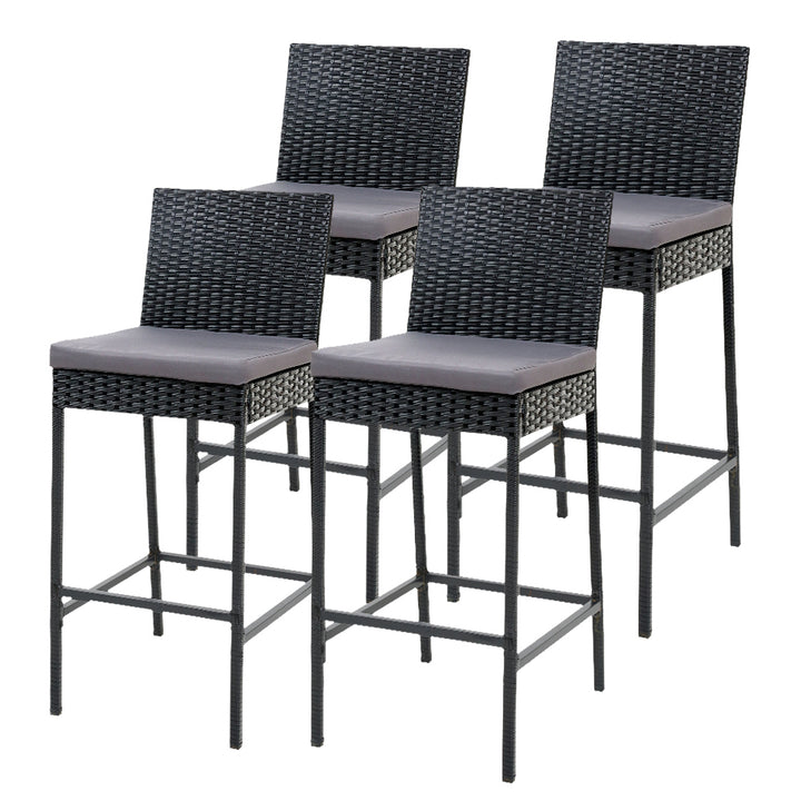 Gardeon 4-Piece Outdoor Bar Stools Dining Chair Bar Stools Rattan Furniture