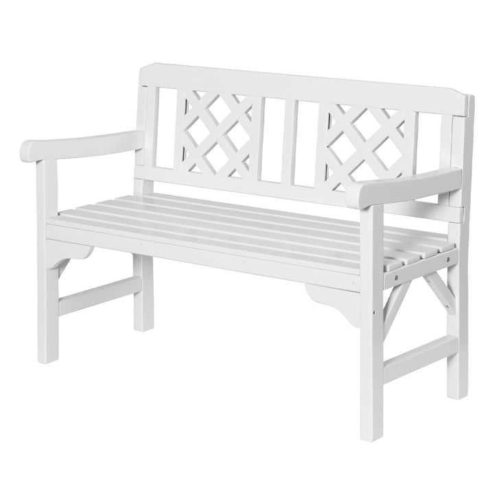 Gardeon Outdoor Garden Bench Wooden Chair 2 Seat Patio Furniture Lounge White