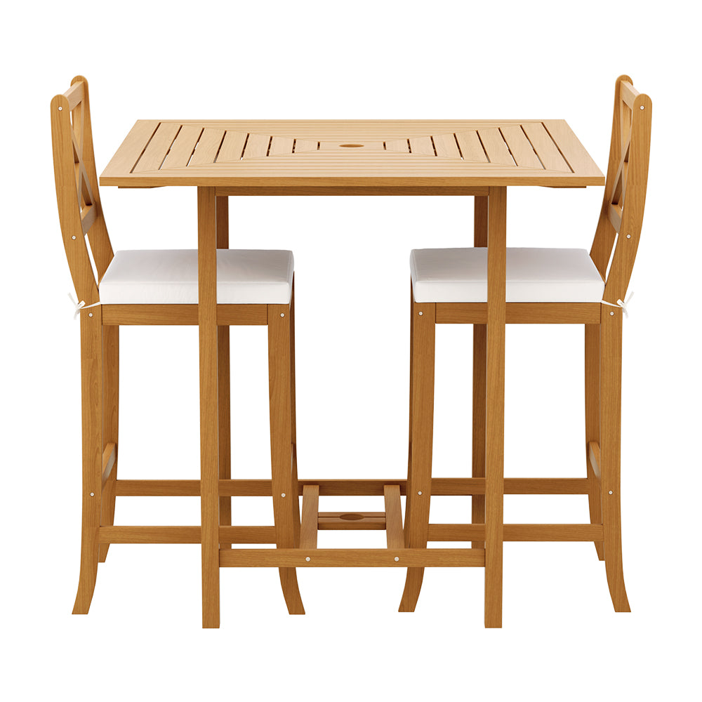 Gardeon 5-Piece Outdoor Bar Set Acacia Wood Bistro Patio Table Stools