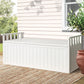 Gardeon Outdoor Storage Bench Box 129cm Wooden Garden Toy Chest Sheds Patio Furniture XL White