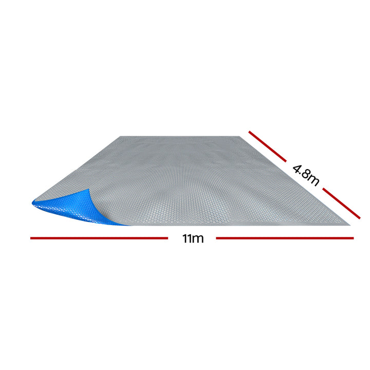 Aquabuddy Pool Cover 500 Micron 11x4.8m Swimming Pool Solar Blanket Blue Silver