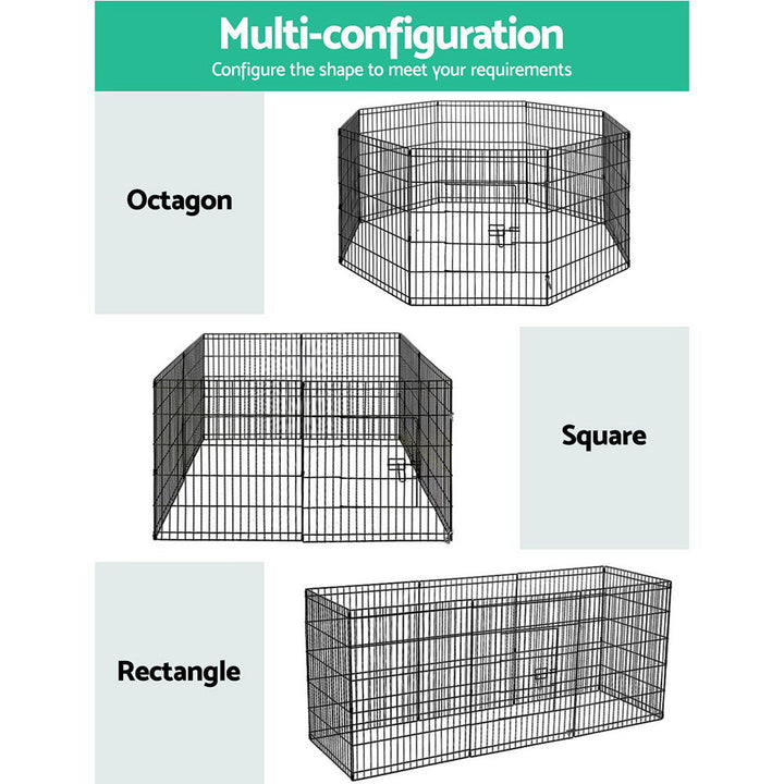 i.Pet 2x30" 8 Panel Dog Playpen Pet Fence Exercise Cage Enclosure Play Pen