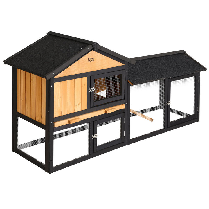 i.Pet Chicken Coop Rabbit Hutch 165cm x 43cm x 86cm Extra Large Run House Cage Wooden Outdoor