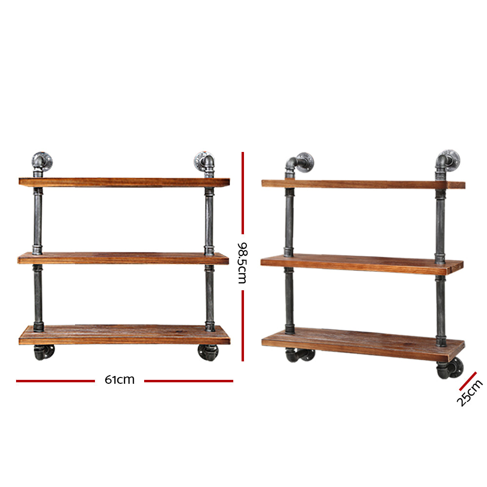 Artiss Floating DIY Pipe Shelf 3 Tiers - IRMA