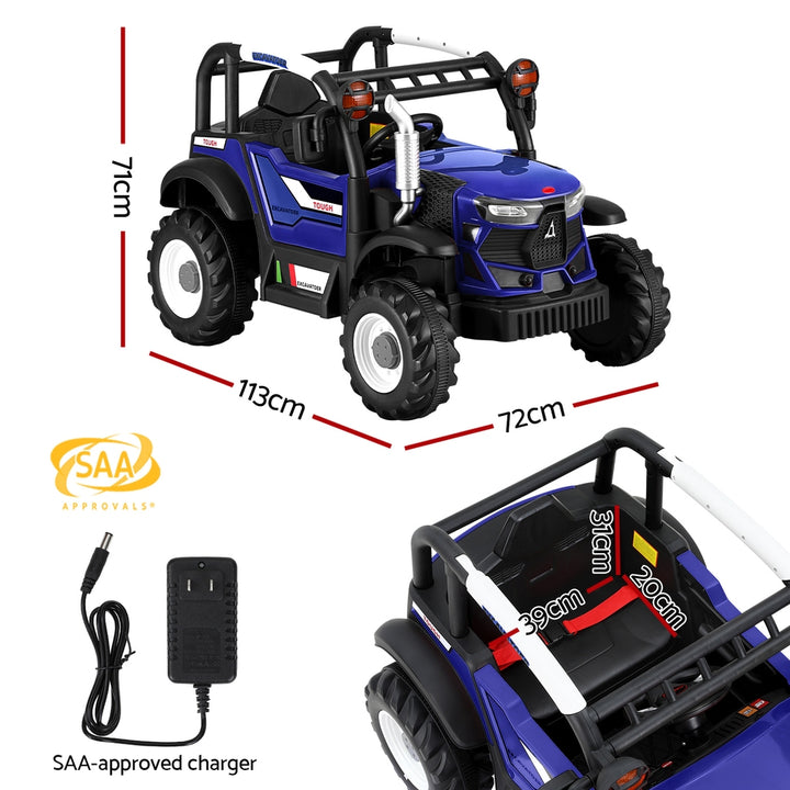 Rigo Kids Electric Ride On Car Off Road Jeep Remote 12V Blue