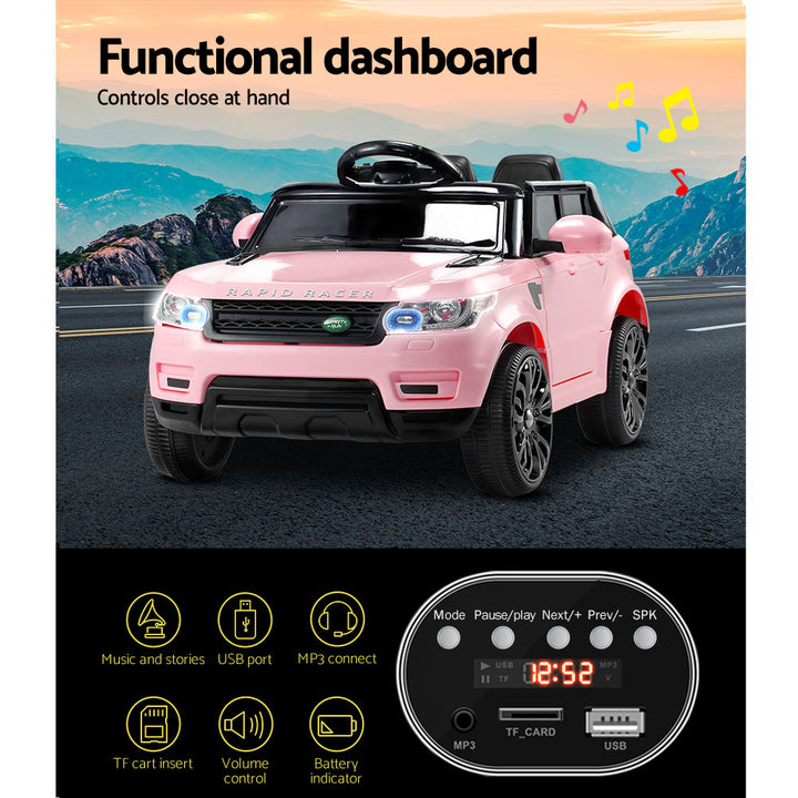 Rigo Kids Electric Ride On Car SUV Range Rover-inspired Cars Remote 12V Pink