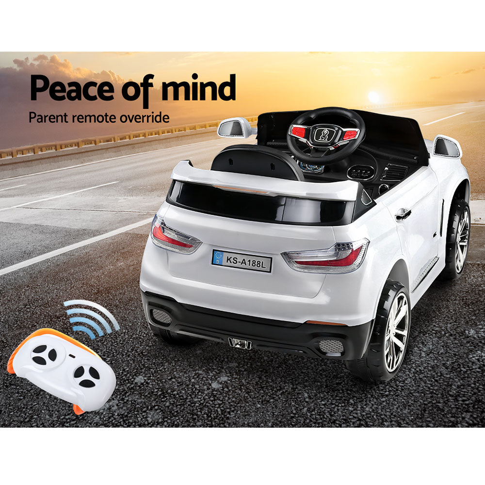 Rigo Kids Electric Ride On Car SUV BMW-Inspired X5 Toy Cars Remote 6V White