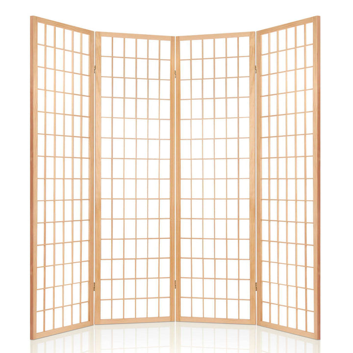 Artiss 4 Panel Room Divider Screen 174x179cm Natural