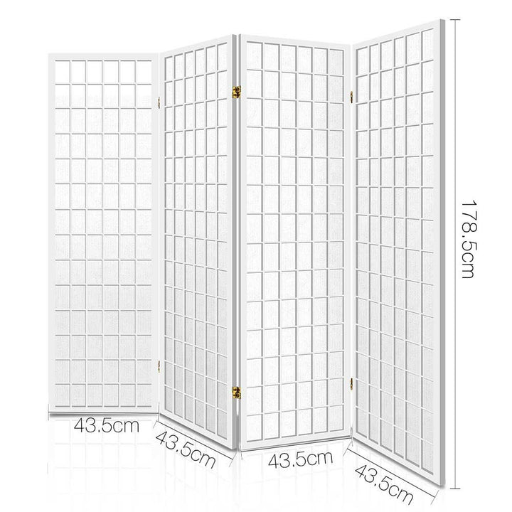 Artiss 4 Panel Room Divider Screen 174x179cm White