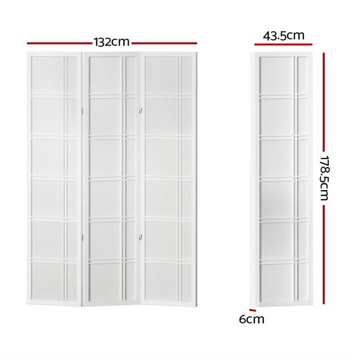 Artiss 3 Panel Room Divider Screen 132x179cm Nova White