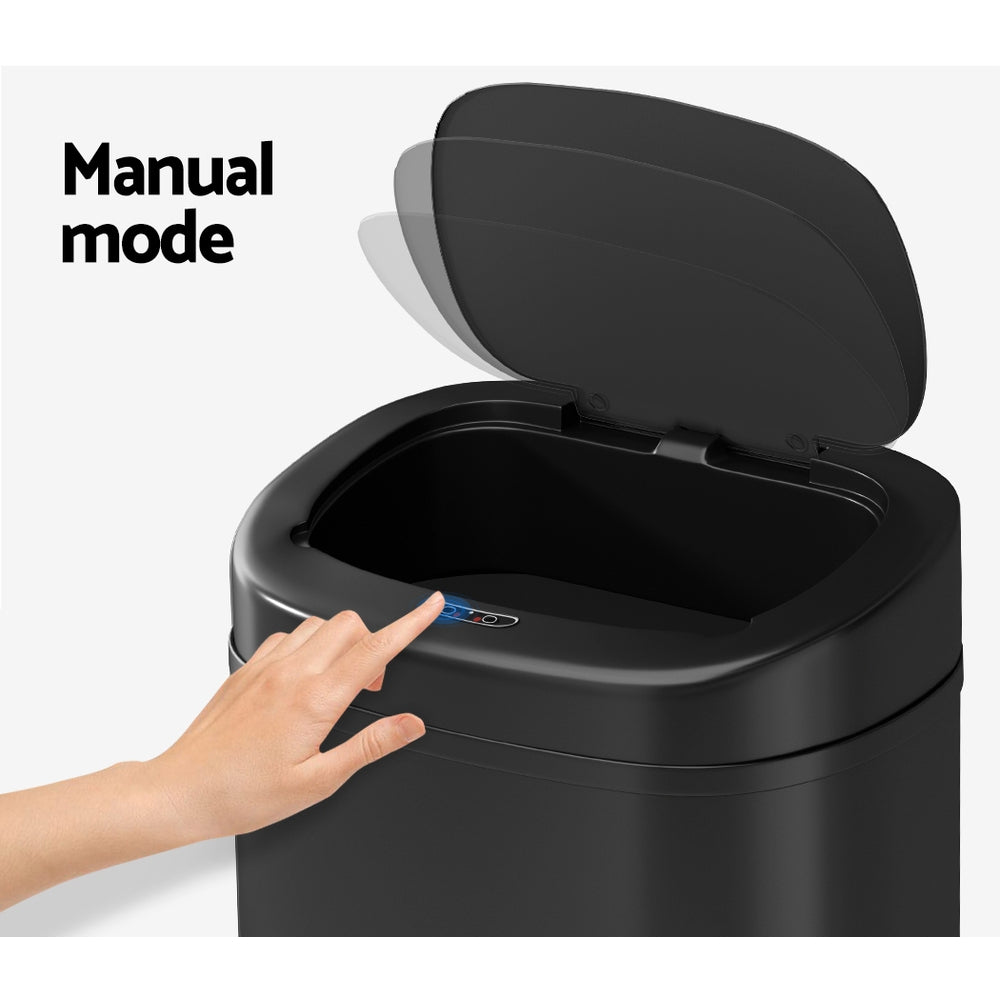 Devanti 82L Motion Sensor Bin Rubbish Automatic Black