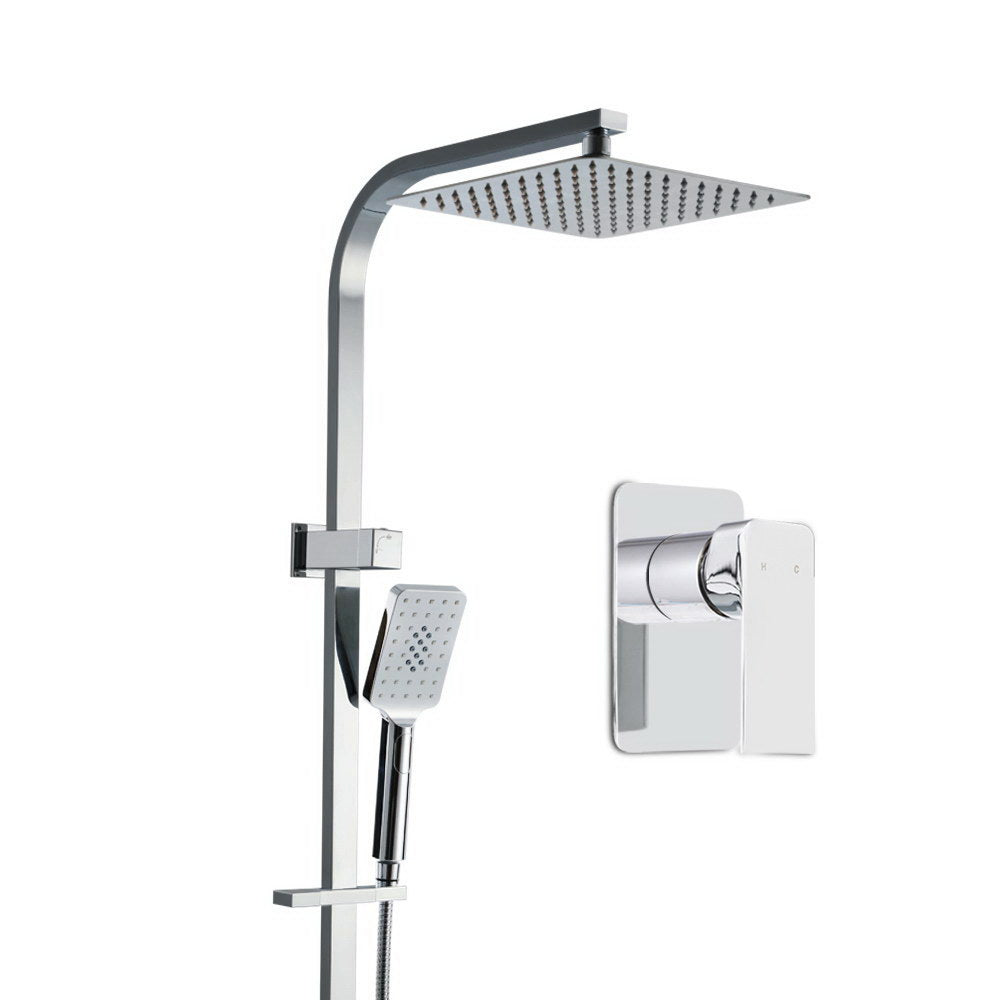 Cefito 10'' Rain Shower Head Set Handheld Square High Pressure Mixer Tap Chrome