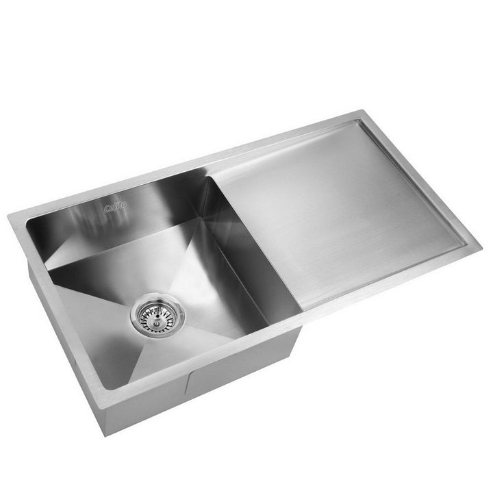 Cefito Kitchen Sink 87X45CM Stainless Steel Basin Single Bowl Silver