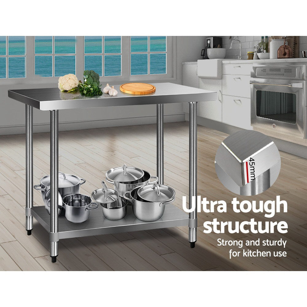 Cefito 1219x610mm Stainless Steel Kitchen Bench 304