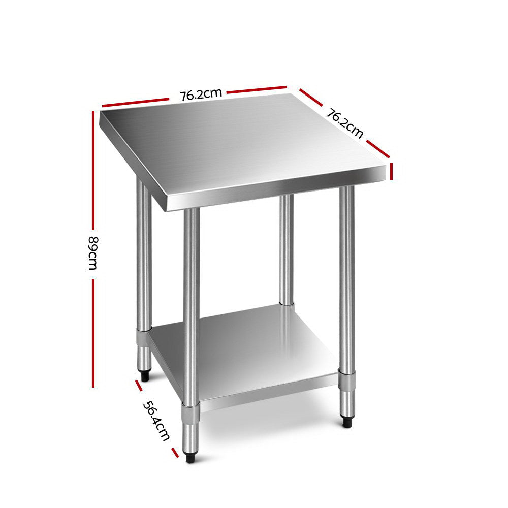 Cefito 760x760mm Stainless Steel Kitchen Bench 430