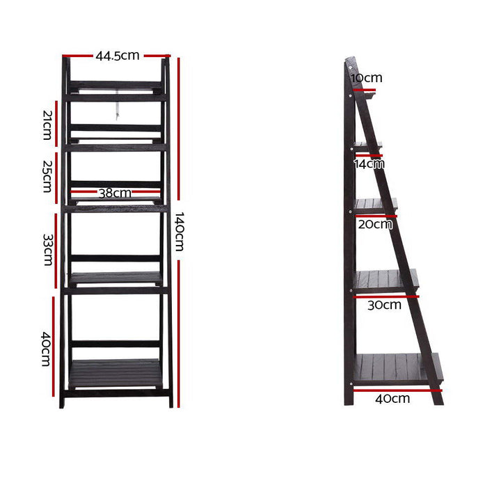 Artiss Bookshelf Corner Shelf 5 Tiers - ZANE Coffee