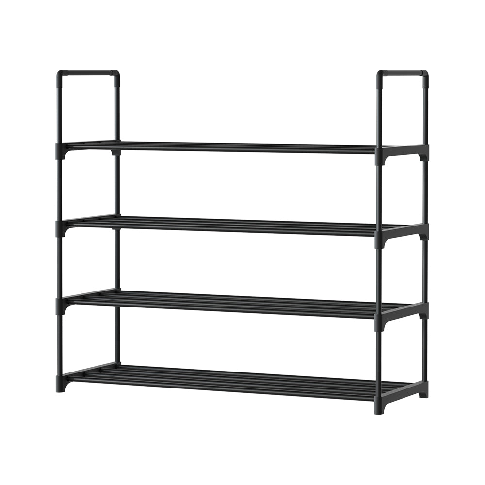 Artiss Shoe Rack 4-tier 16 Pairs Stackable Black