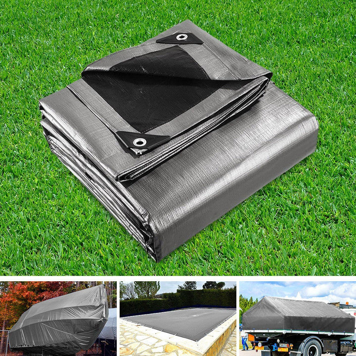 Instahut Tarp Tarpaulin 6x9m Canvas Camping Heavy Duty Sun Cover