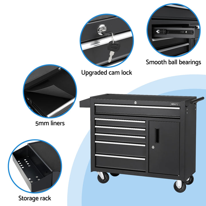 Giantz 6 Drawer Tool Box Chest Cabinet Toolbox Storage Garage Organiser Wheels