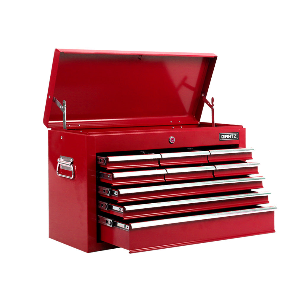 Giantz 9 Drawer Tool Box Cabinet Chest Toolbox Storage Garage Organiser Red