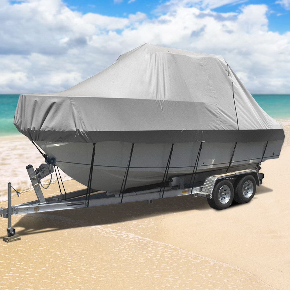 Seamanship Boat Cover 25-27ft Trailerable Jumbo Marine 600D Heavy Duty Grey