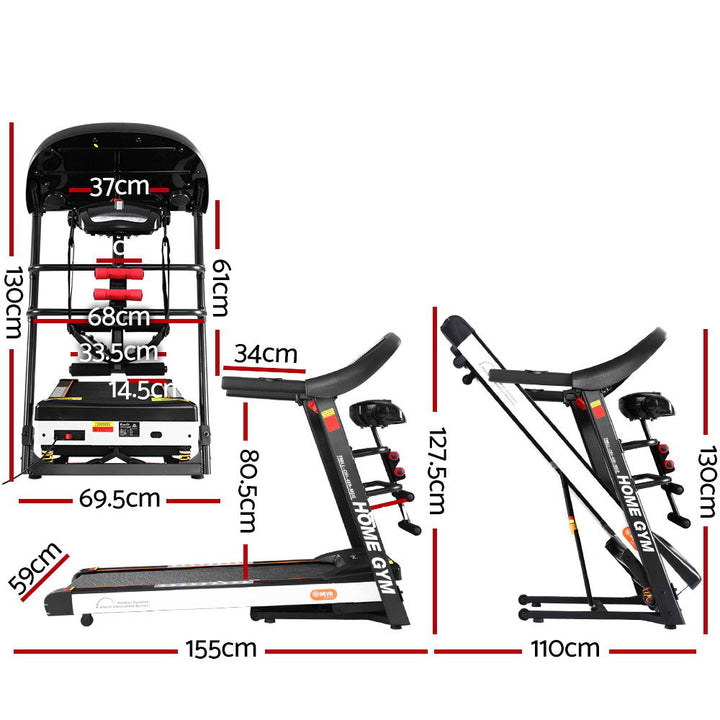 Everfit Treadmill Electric Home Gym Fitness Exercise Machine w/ Massager 450mm