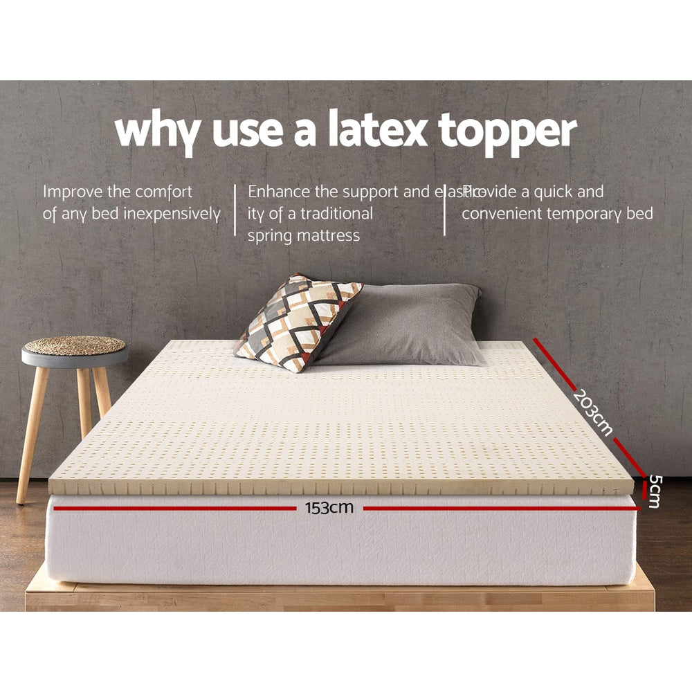 Giselle Bedding Latex Mattress Topper 5cm Queen