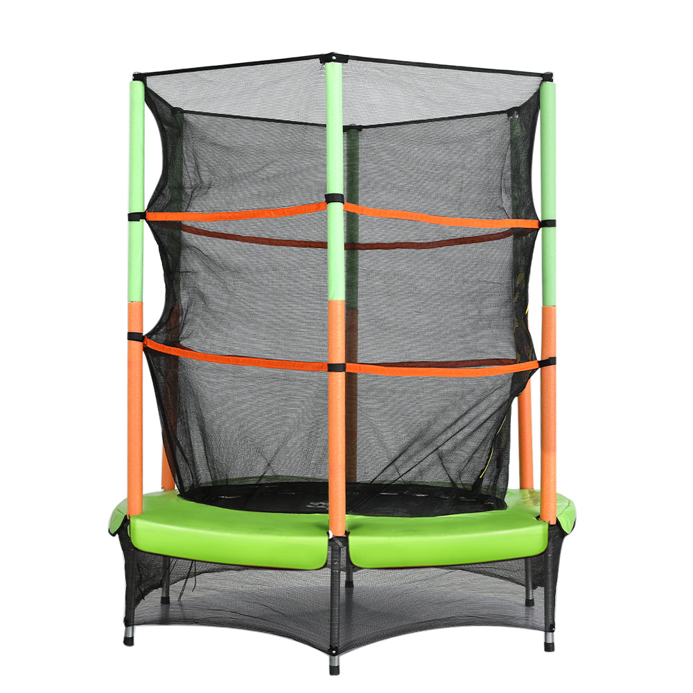 Everfit 4.5FT Trampoline for Kids w/ Enclosure Safety Net Rebounder Gift Green